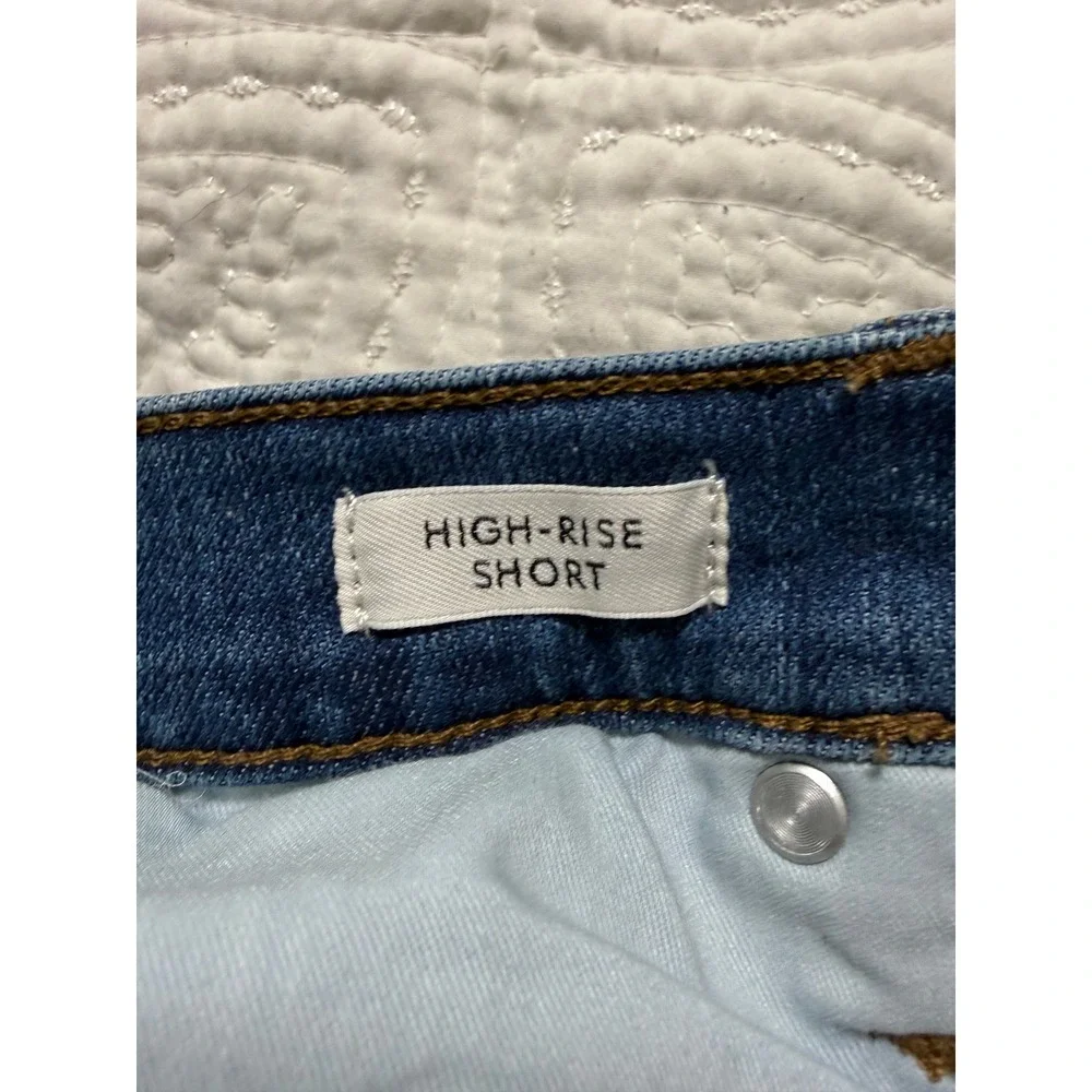 J.Crew‎ High-Rise Denim Shorts Women 26 Blue Medium Wash Raw Hem Cutoff